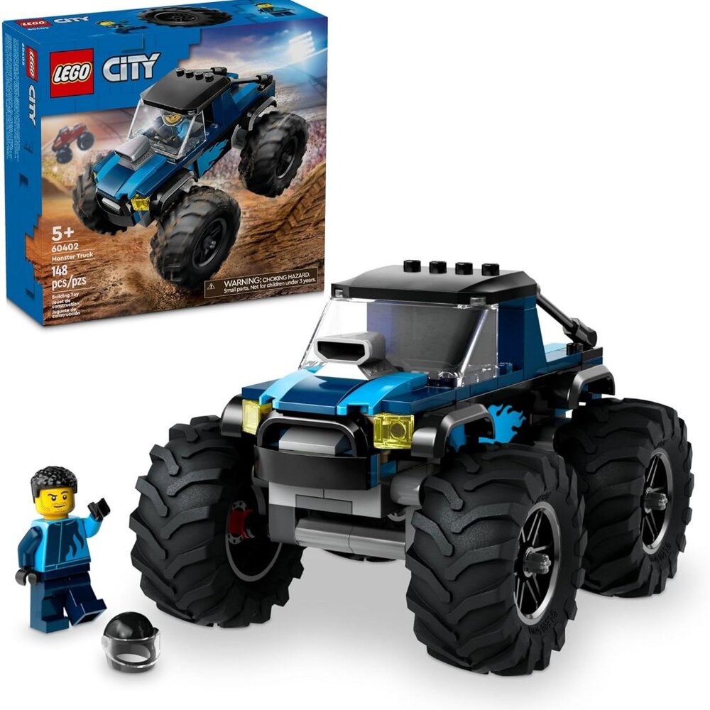 NEW LEGO CITY BLUE MONSTER TRUCK Off Road Car 60402 with Minifigure Driver - Picture 5 of 10